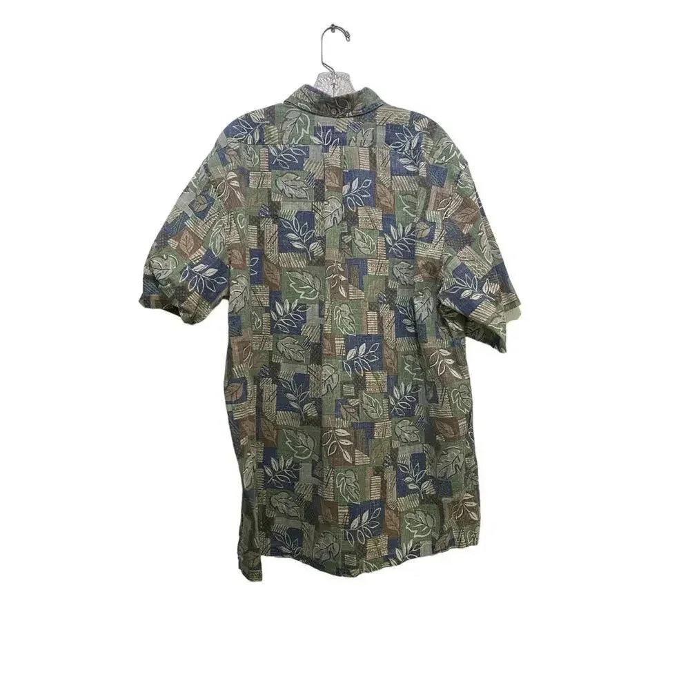 Reyn Spooner Green Tropical Print Button-Up Hawaiian Shirt Size XXL